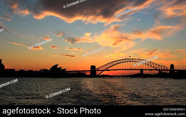Sydney, 10 April 2016. Sunset scene in Sydney