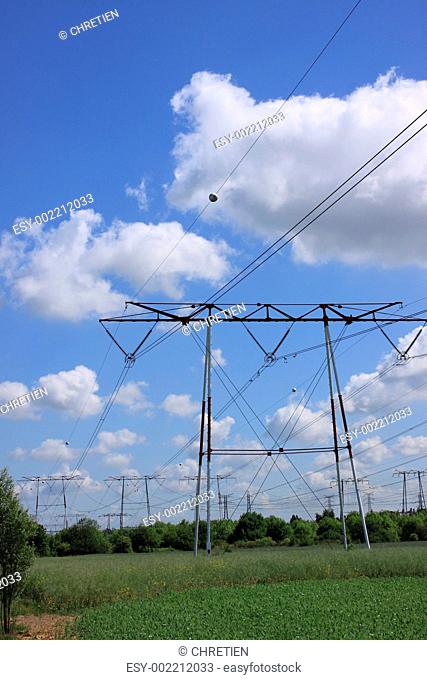electric pylon, high voltage line