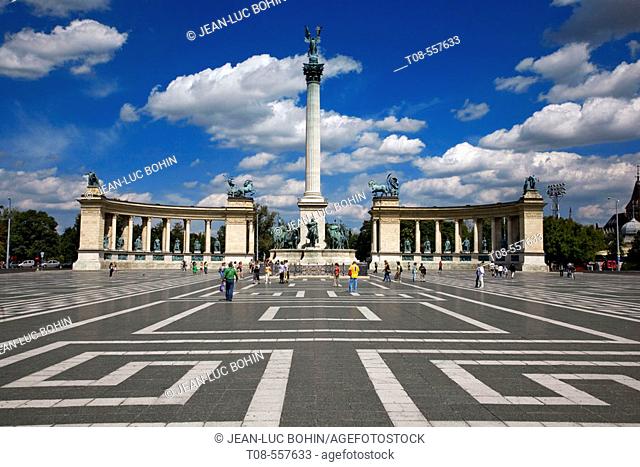 Heroes' Square and Millenary Monument. Budapest. Hungary