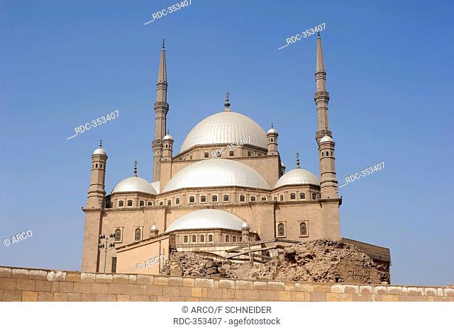 The great Mosque of Muhammad Ali Pasha, twin minarets, Ottoman style, Persian style, domed building, Cairo, Egypt / Alabaster Mosque