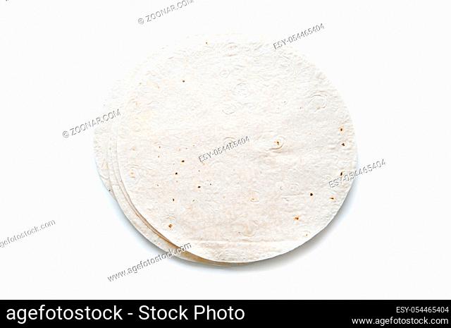 Traditional azeri lavash (bread) isolated on white