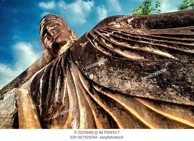 Mythology and religious statues Buddha park. Laos