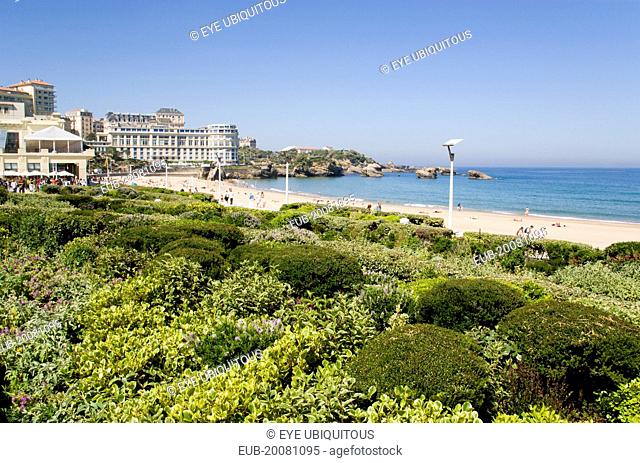 The Basque seaside resort on the Atlantic coast. The Grande Plage beach