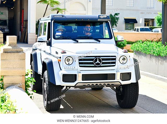 Scott Disick riding his brand new custom G500 Mercedes-Benz while out shopping in Beverly Hills Featuring: Scott Disick Where: Hollywood, California
