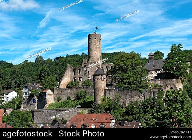 View of the castle ruin Eppstein in Hesse, Germany
