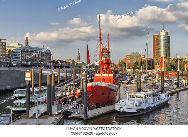 Harbor and port, Elbe river, Hamburg, Germany