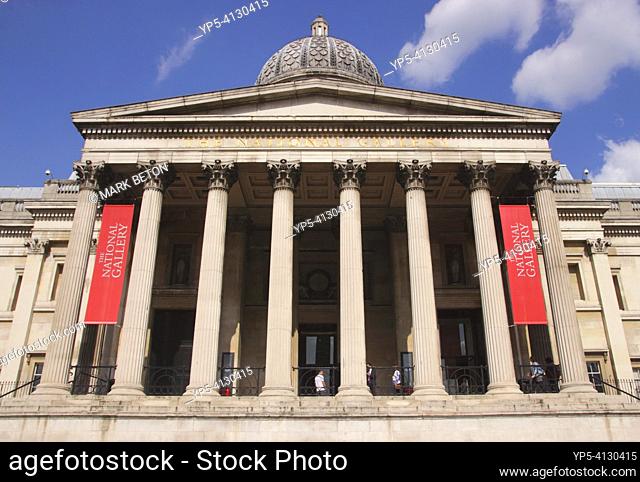 Facade of The National Gallery London UK