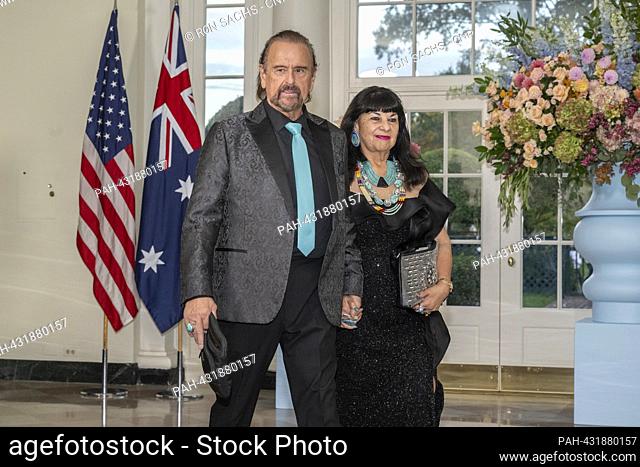 Lynn Valbuena, Chairwoman, San Manuel Band of Mission Indians (CA) & Mr. Steve Valbuena arrive for the State Dinner honoring Prime Minister Anthony Albanese of...