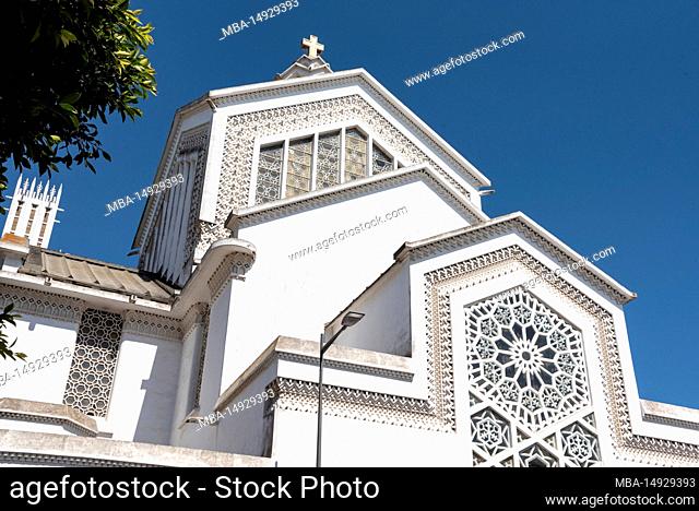 Beautiful Art Deco cathedral St. Peter in the center of Rabat, Morocco