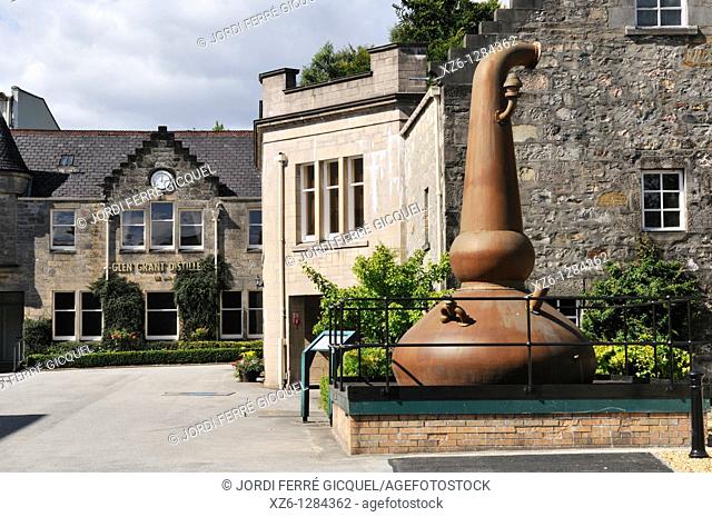 Stills, Glen Grant Distillery, Rothes, Aberlour, Moray, Scotland, United Kingdom, Europe