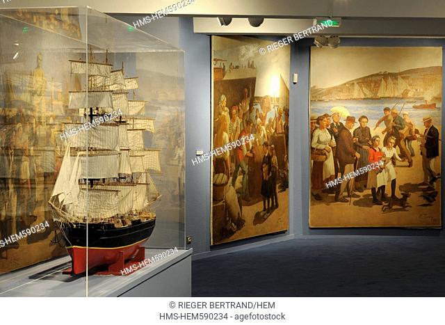 France, Herault, Sete, Paul Valery Museum, Fine Arts and Sete traditions, sailboat model