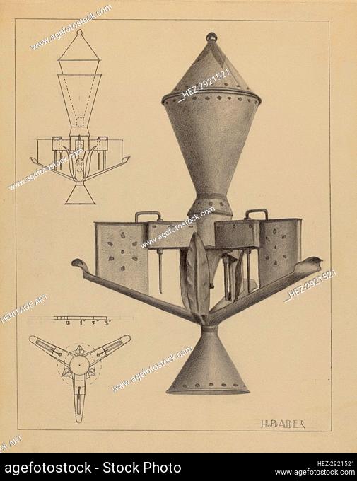 Oil Lamp, c. 1936. Creator: Herman Bader
