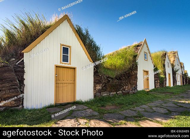 Grass sod houses, peat homestead or peat museum Glaumbaer or Glaumbær, Skagafjörður, Norðurland vestra, Iceland, Europe