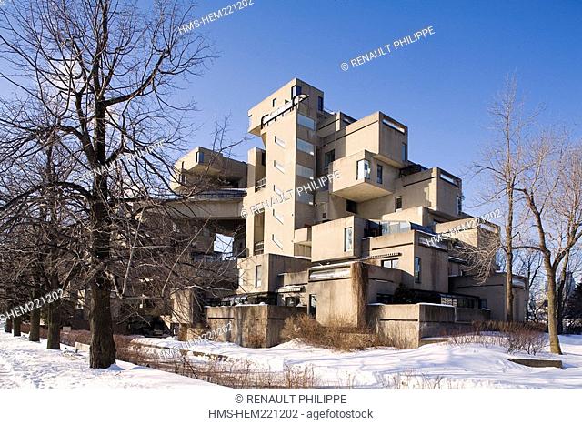 Canada, Quebec Province, Montreal, Saint Helen Island, Habitat 67 by architect Moshe Safdie