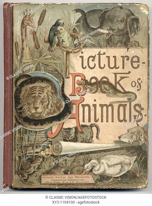 Example of 19th century children's book  Colour cover of Picture Book of Animals by Rev  C A  Johns, published by the Society For Promoting Christian Knowledge