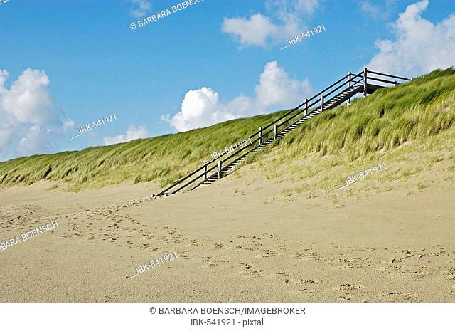 Stairs, dunes, Westkapelle, Zeeland, Holland, the Netherlands