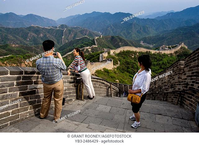 Chinese Tourists At The Great Wall Of China, Badaling, China