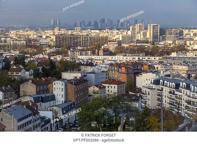 THE WESTERN SUBURBS OF PARIS WITH THE CITIES OF MEUDON, SEVRES, BOULOGNE-BILLANCOURT AND LA DEFENSE, HAUTS-DE-SEINE (92), FRANCE
