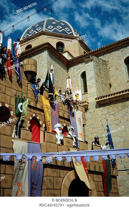 Festival  'Fiesta Moros y Cristianos' at church Nuestra Seniora del Consuelo Altea Costa Blanca Spain