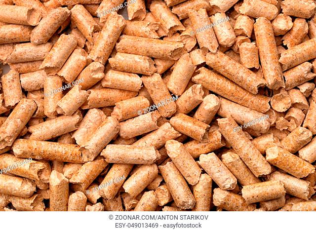 Close up of wood pellets background