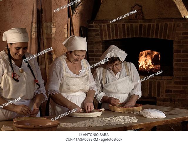 Making of Malloreddus sardinian gnocchi
