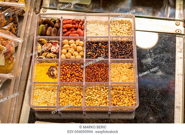 Grains Nuts and Beans Selection Mix in Tray