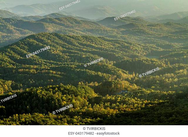 Mountain layers and haze in Great Smoky Mountains National Park