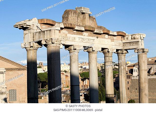 Ruins of Temple of Saturn, Rome, Lazio, Italy