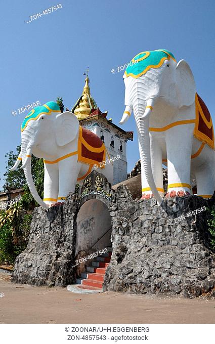 elefant temple in bago, myanmar