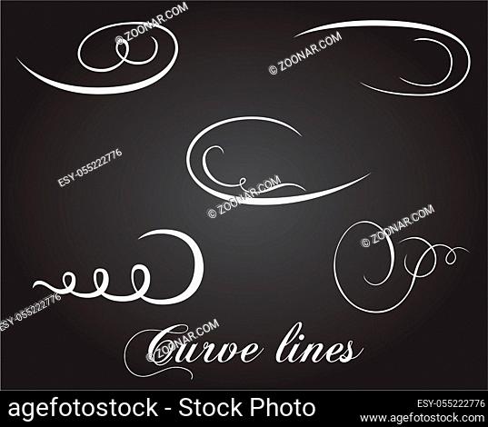 Typographic design elements and curve lines