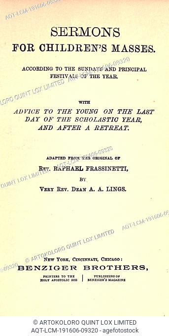 Sermons for children's masses. According to the Sundays and principal festivals of the year. With advice to the young on the last day of the scholastic year