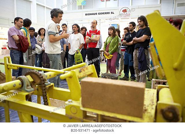 Bio-building: oroduction of clay bricks. Bioterra, fair of organic products, ecological management and the environment, FICOBA, Basque Coast International Fair