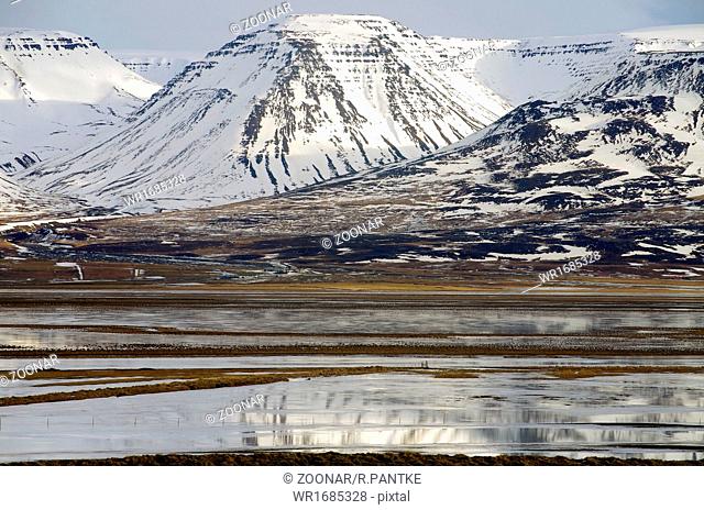 wintery landscape in northern Iceland