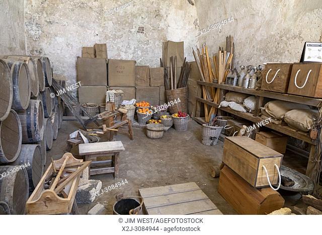 St. Augustine, Florida - A storage room at Castillo de San Marcos. The Spanish built the fort, now a National Monument, in the late 17th century