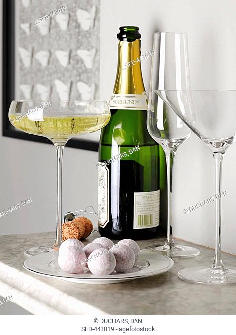 Champagne truffles and champagne