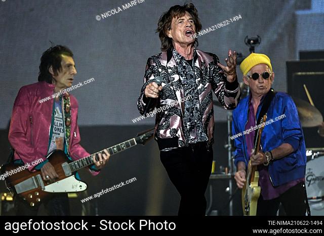 Mick Jagger of The Rolling Stones performs on stage during the band's concert at San Siro stadium in Milan, Italy, 21 June 2022