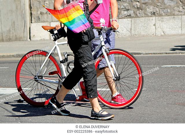 Gaypride and bicycle
