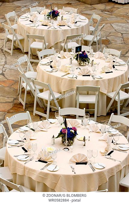 image of tables set for an event