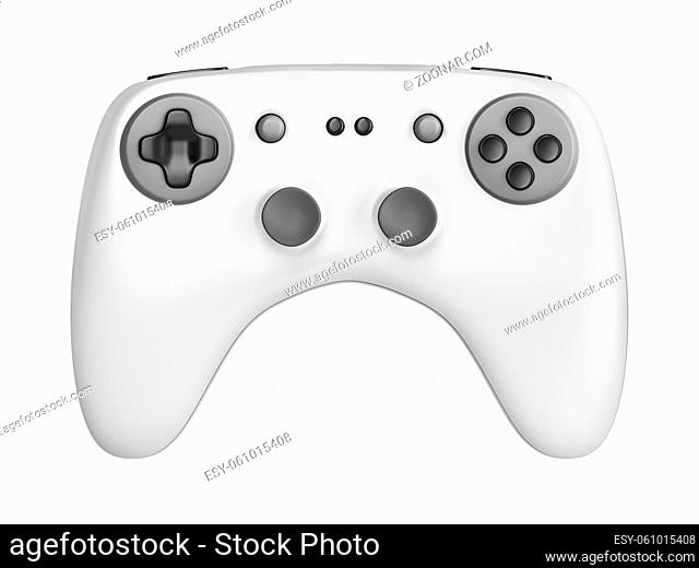 Front view of wireless game controller, isolated on white background