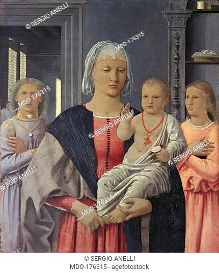 Virgin with Child Giving His Blessing and Two Angels (The Senigallia Madonna), by Pietro di Benedetto dei Franceschi known as Piero della Francesca