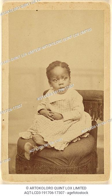 Unidentified black child, seated, Wing Taber (American, active Auburn, New York 1860s - 1870s), 1865–1870, Albumen silver print