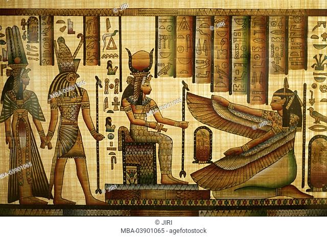 Papyrus, drawing, representation, Egyptian