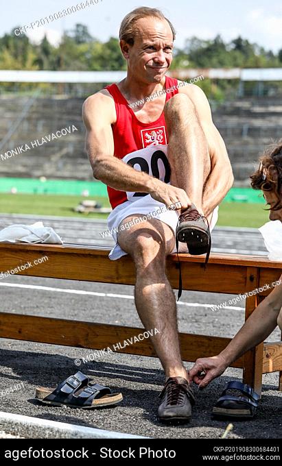 Czech actor Vaclav Neuzil is seen during the shooting of the film Zatopek in Brno, Czech Republic, August, 30, 2019. The Czech Film and Television Academy...
