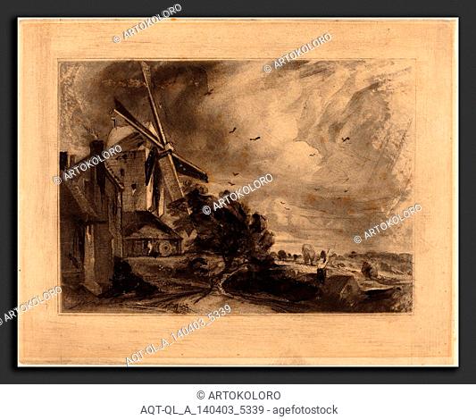 David Lucas after John Constable (British, 1802 - 1881), A Mill, in or before 1829, mezzotint [progress proof]