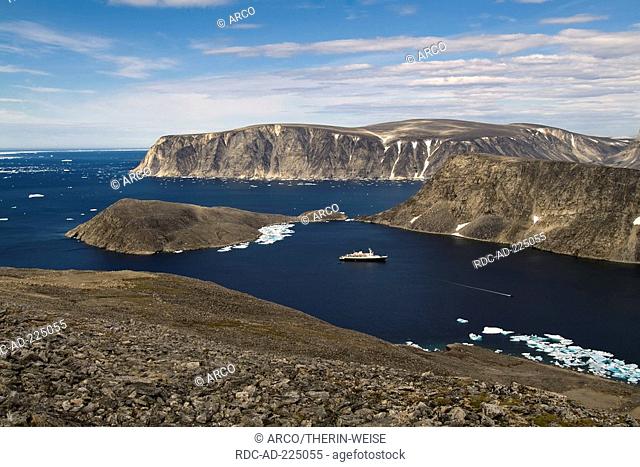 Glacial fjord, Cape Mercy, Cumberland Sound, Baffin Island, Nunavut, Canada