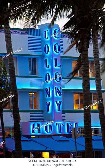 Colony Hotel, south beach Miami, Florida, USA