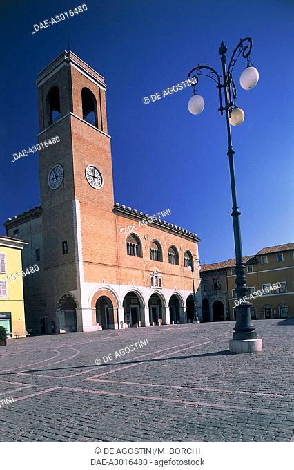 Palazzo del Podesta or Palazzo della Ragione, Piazza XX Settembre, Fano, Marche, Italy, 13th-20th century