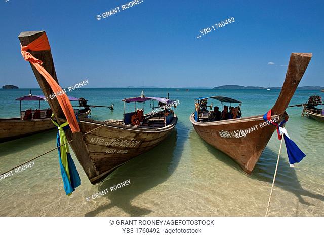 Traditional Long Tail Boats, Phranang Cave Beach, Krabi, Thailand