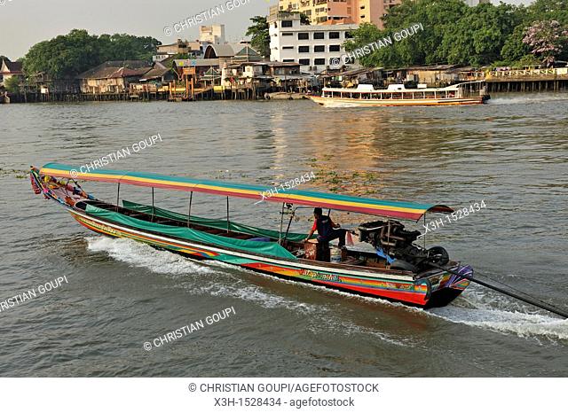 long tail boat, on the Chao Praya River Bangkok, Thailand, Asia
