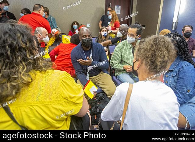 Chicago, Illinois - A workshop during the 2022 Labor Notes conference. Four thousand rank and file labor union activists from across the United States and...
